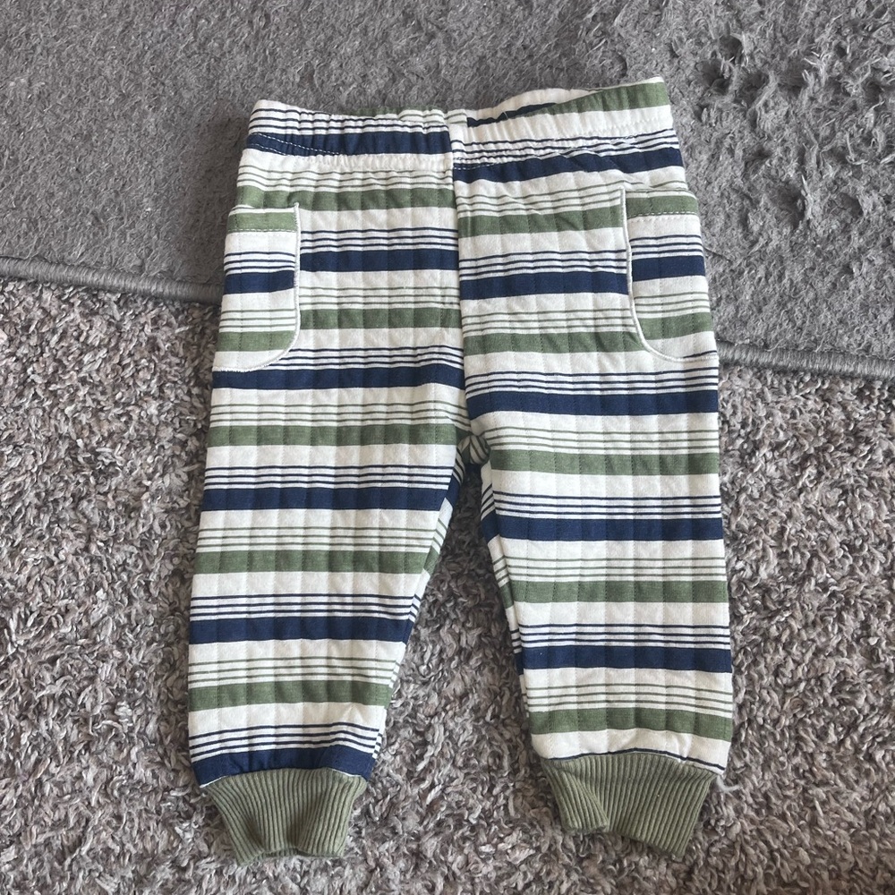 Striped Green and Blue Kids Casual Pants